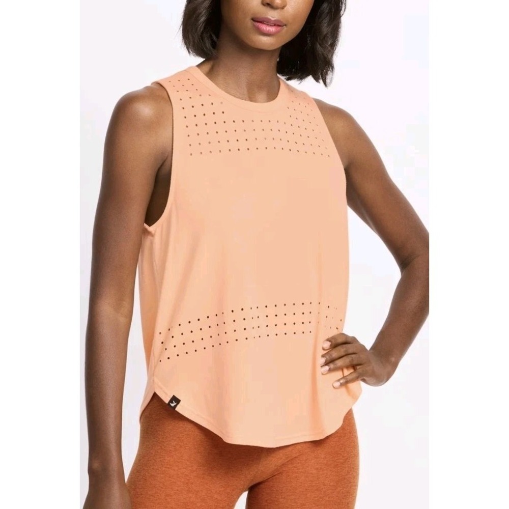 NEW Glyder Women XS Mood Tank‎ Orange Coral Yoga Gym Active Lightweight